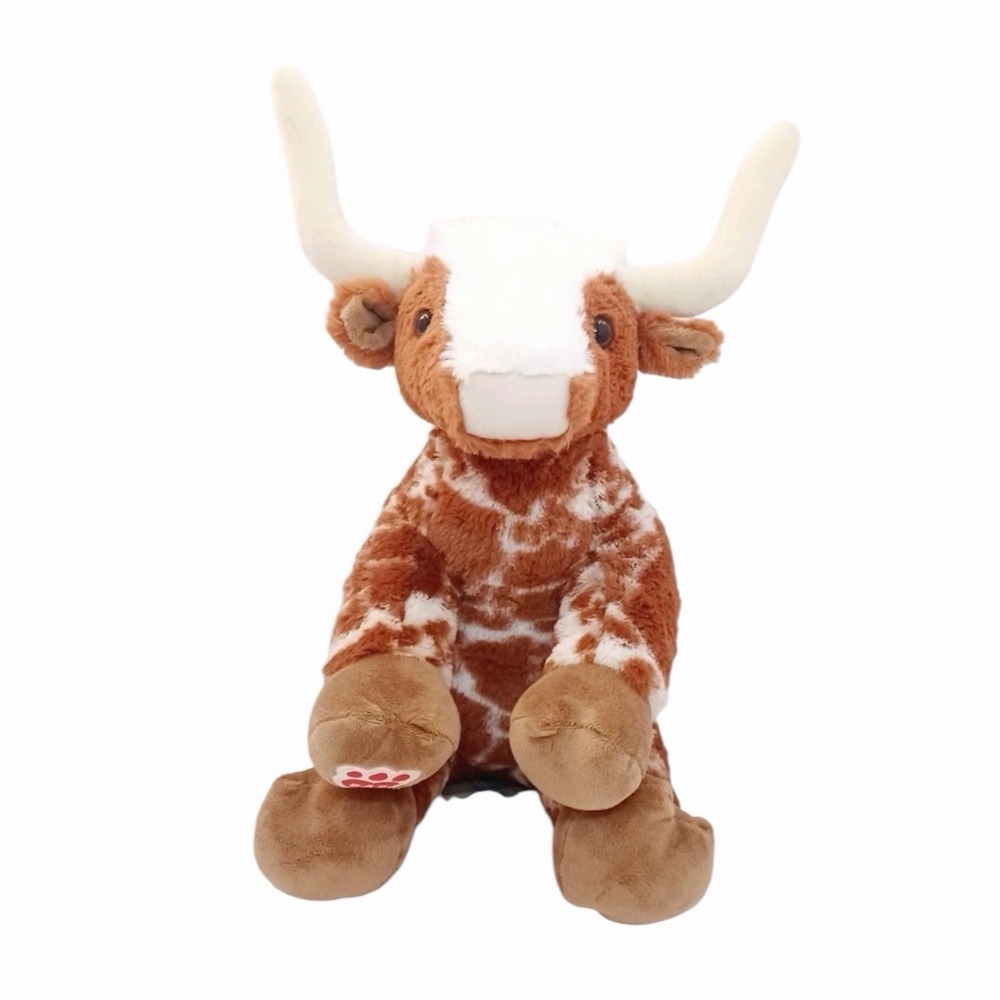 Build A‎ Bear Texas Longhorn Spotted Cow Steer Bull Plush Stuffed Animal Retired